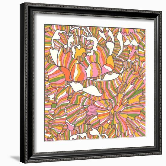 Bright Pattern Made of Peony Flowers-smilewithjul-Framed Art Print