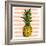 Bright Pineapple on Striped Background-mart_m-Framed Art Print