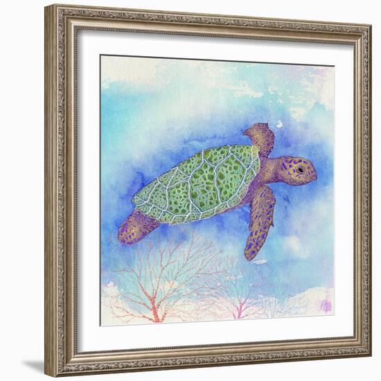 Bright Sea turtle-Kimberly Glover-Framed Giclee Print