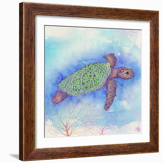 Bright Sea turtle-Kimberly Glover-Framed Giclee Print