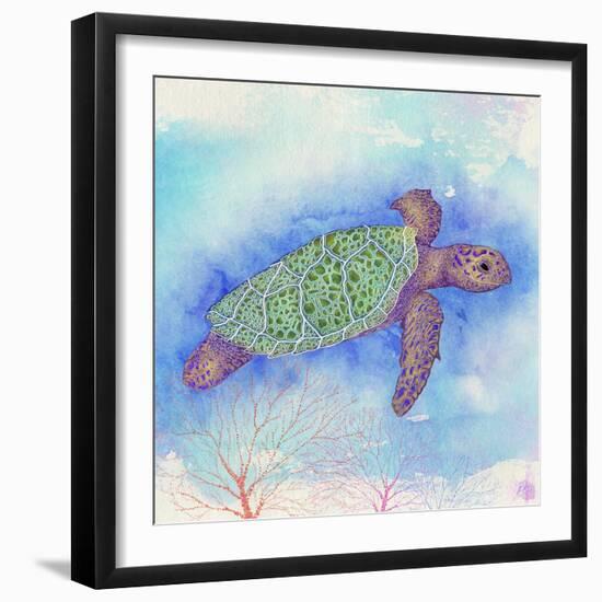 Bright Sea turtle-Kimberly Glover-Framed Giclee Print