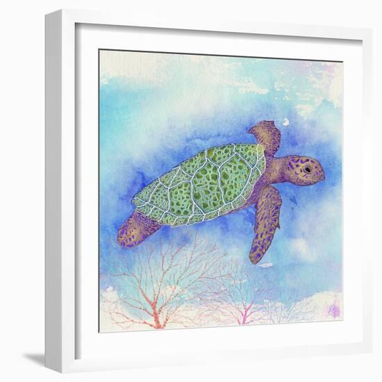 Bright Sea turtle-Kimberly Glover-Framed Giclee Print