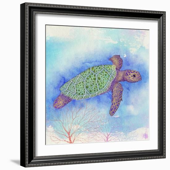 Bright Sea turtle-Kimberly Glover-Framed Giclee Print