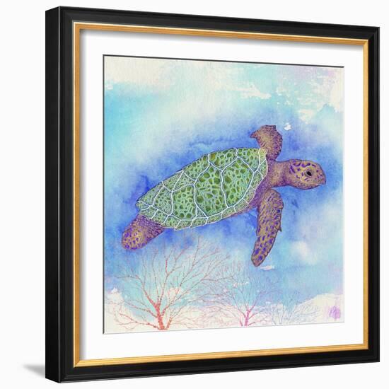 Bright Sea turtle-Kimberly Glover-Framed Giclee Print