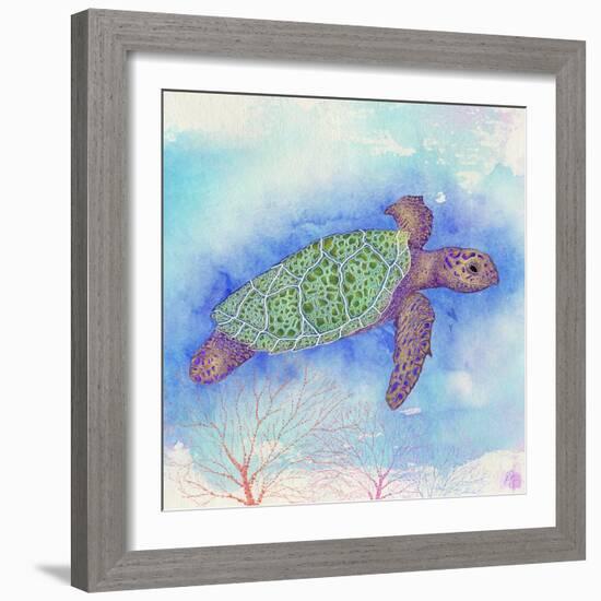 Bright Sea turtle-Kimberly Glover-Framed Premium Giclee Print