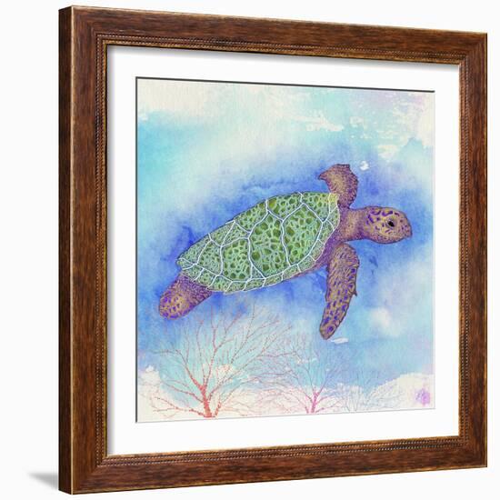 Bright Sea turtle-Kimberly Glover-Framed Premium Giclee Print