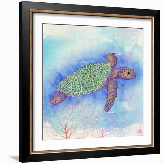 Bright Sea turtle-Kimberly Glover-Framed Premium Giclee Print