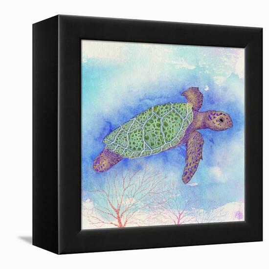 Bright Sea turtle-Kimberly Glover-Framed Premier Image Canvas