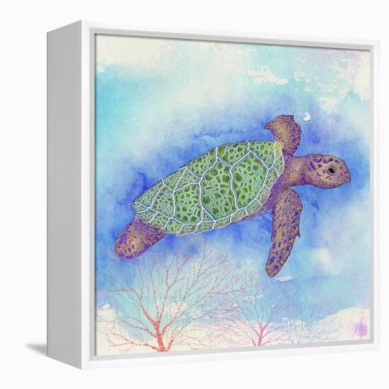 Bright Sea turtle-Kimberly Glover-Framed Premier Image Canvas