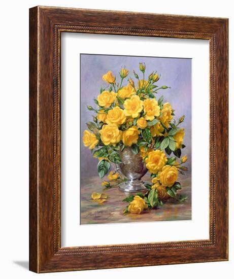 Bright Smile - Roses in a Silver Vase-Albert Williams-Framed Giclee Print