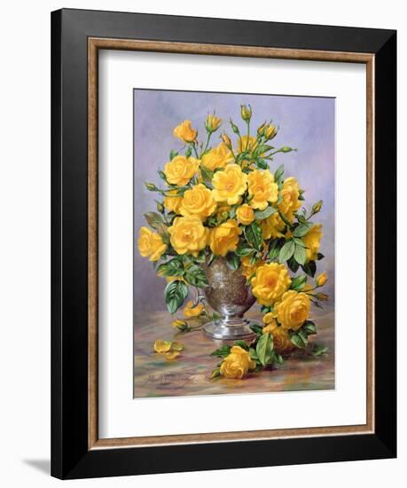 Bright Smile - Roses in a Silver Vase-Albert Williams-Framed Giclee Print