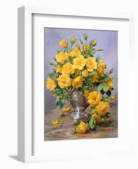 Bright Smile - Roses in a Silver Vase-Albert Williams-Framed Giclee Print