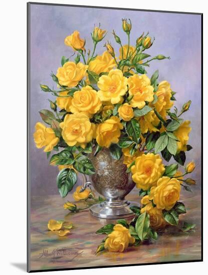 Bright Smile - Roses in a Silver Vase-Albert Williams-Mounted Giclee Print