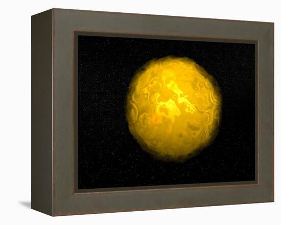 Bright Sun Shining in the Universe with Starry Background-null-Framed Stretched Canvas