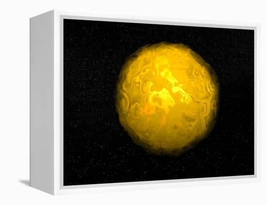 Bright Sun Shining in the Universe with Starry Background-null-Framed Stretched Canvas