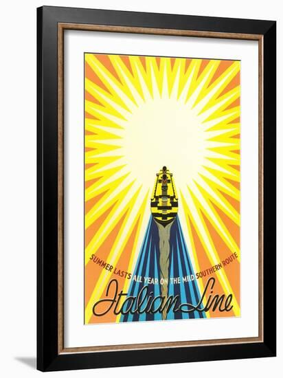 Bright Sun, Ship-null-Framed Art Print