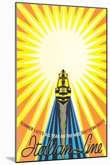 Bright Sun, Ship-null-Mounted Art Print