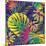 Bright Tropical Pattern with Exotic Fronds-Andriy Lipkan-Mounted Art Print