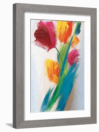 Bright Tulip Bunch I-Karen Lorena Parker-Framed Art Print