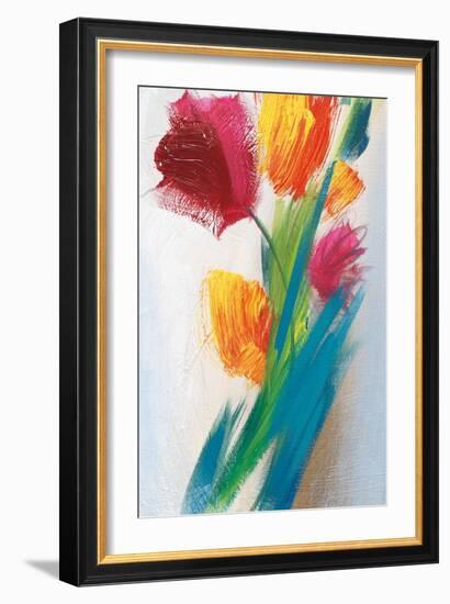 Bright Tulip Bunch I-Karen Lorena Parker-Framed Art Print