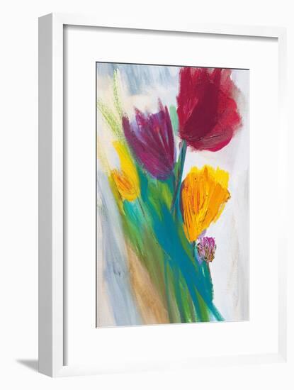 Bright Tulip Bunch II-Karen Lorena Parker-Framed Art Print