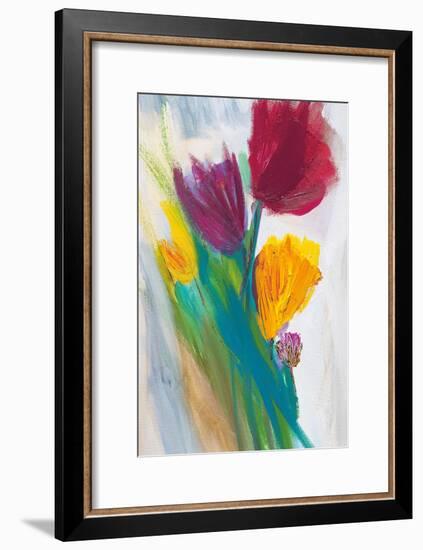 Bright Tulip Bunch II-Karen Lorena Parker-Framed Art Print