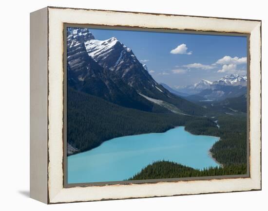 Bright Turquoise Colored Peyto Lake from the Bow Summit in Banff National Park, Canada.-Howard Newcomb-Framed Premier Image Canvas