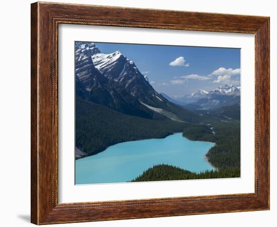 Bright Turquoise Colored Peyto Lake from the Bow Summit in Banff National Park, Canada.-Howard Newcomb-Framed Photographic Print