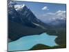 Bright Turquoise Colored Peyto Lake from the Bow Summit in Banff National Park, Canada.-Howard Newcomb-Mounted Photographic Print