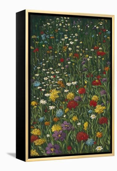 Bright Wildflower Field I-Megan Meagher-Framed Stretched Canvas