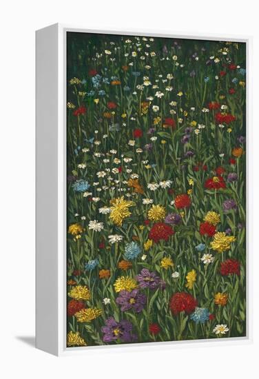 Bright Wildflower Field I-Megan Meagher-Framed Stretched Canvas