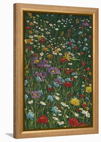 Bright Wildflower Field II-Megan Meagher-Framed Stretched Canvas