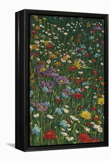 Bright Wildflower Field II-Megan Meagher-Framed Stretched Canvas