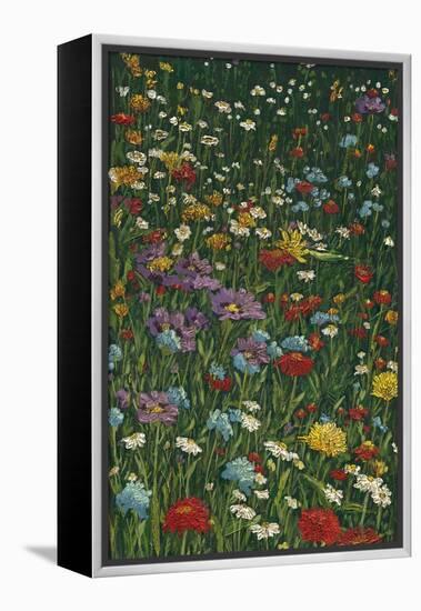 Bright Wildflower Field II-Megan Meagher-Framed Stretched Canvas