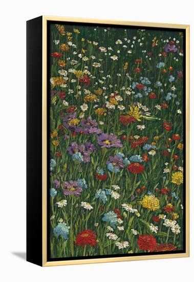 Bright Wildflower Field II-Megan Meagher-Framed Stretched Canvas