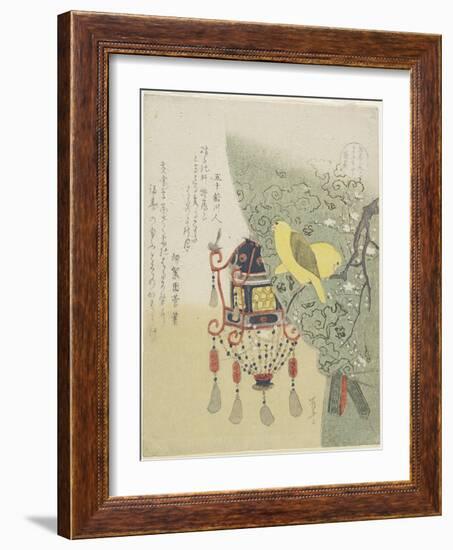 Bright Yellow Canary Bird, C. 1820-Ryuryukyo Shinsai-Framed Giclee Print