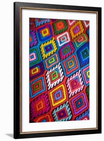Brightly Colored Embroidered Textile-Julie Eggers-Framed Photographic Print