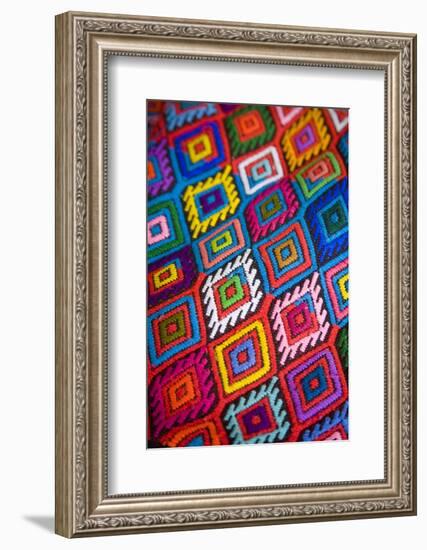 Brightly Colored Embroidered Textile-Julie Eggers-Framed Photographic Print