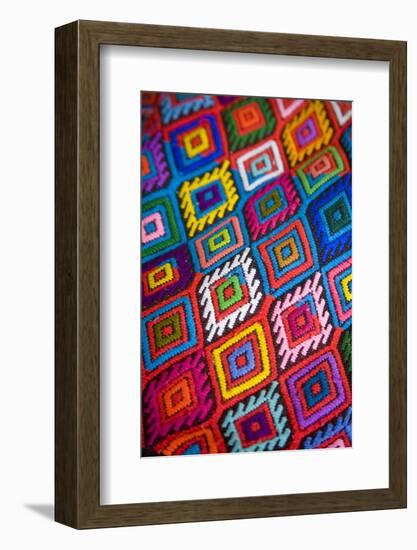 Brightly Colored Embroidered Textile-Julie Eggers-Framed Photographic Print