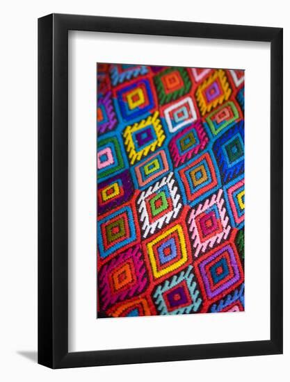 Brightly Colored Embroidered Textile-Julie Eggers-Framed Photographic Print