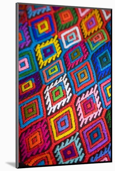 Brightly Colored Embroidered Textile-Julie Eggers-Mounted Photographic Print