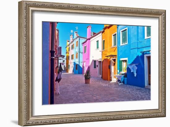 Brightly Colored Houses in Burano, Italy-Steven Boone-Framed Photographic Print