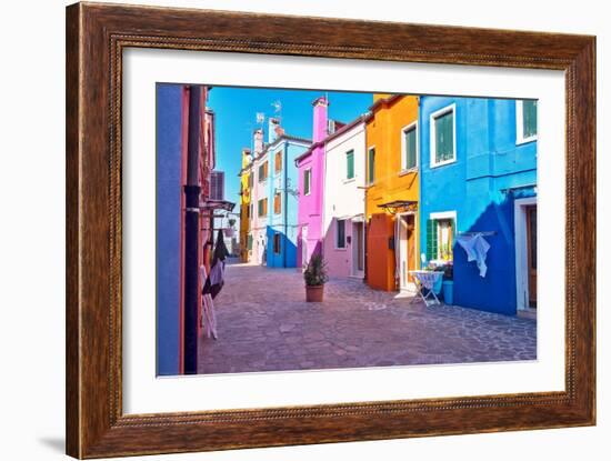 Brightly Colored Houses in Burano, Italy-Steven Boone-Framed Photographic Print