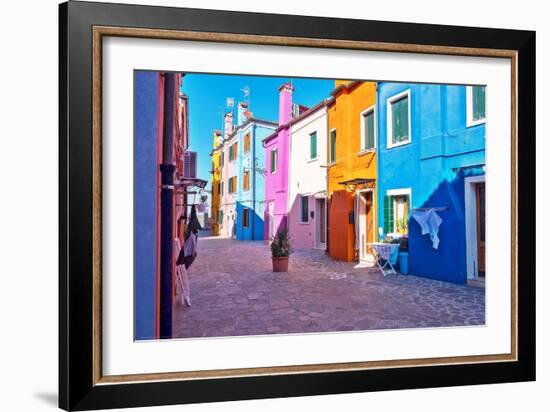 Brightly Colored Houses in Burano, Italy-Steven Boone-Framed Photographic Print