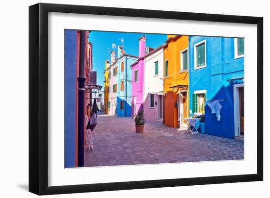 Brightly Colored Houses in Burano, Italy-Steven Boone-Framed Photographic Print