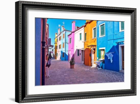 Brightly Colored Houses in Burano, Italy-Steven Boone-Framed Photographic Print