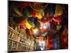 Brightly Dyed Wool Hanging from Roof of a Shop, Marrakech, Morrocco, North Africa, Africa-John Miller-Mounted Photographic Print