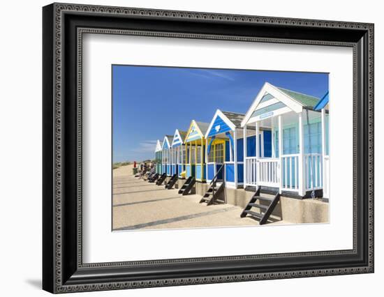 Brightly painted beach huts, Southwold Beach, North Parade, Southwold, Suffolk, England-Neale Clark-Framed Photographic Print