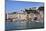 Brightly Painted Houses and Medieval Town Walls by the Marina at Porto Venere-Mark Sunderland-Mounted Photographic Print