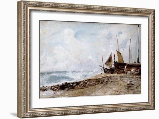 Brighton Beach, 1824 (Oil on Canvas)-John Constable-Framed Giclee Print